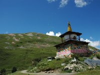 China  Tagong. Grasslands. Part of Tagong Temple in town. : Asia, China, Mountains, Tagong Grassland, Tagong Temple, Temple