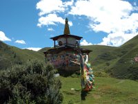 China  Tagong. Grasslands. Part of Tagong Temple. : Asia, China, Mountains, Tagong Grassland, Tagong Temple, Temple