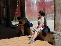 China  Tagong. Grasslands. Inside Tagong Temple. Taking a break. : Asia, China, Maria, Stacie, Tagong Grassland